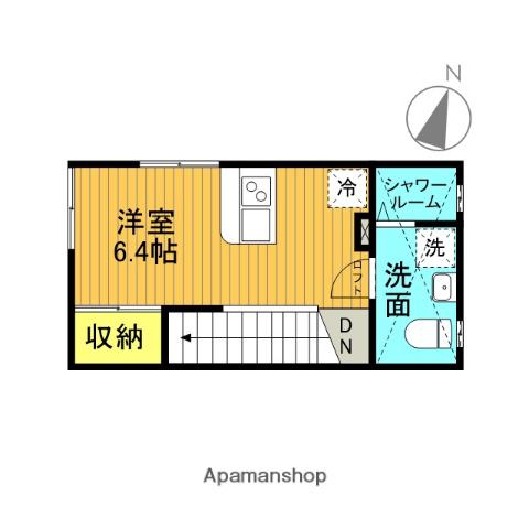 リブ・カミーノ(ワンルーム/2階)の間取り写真