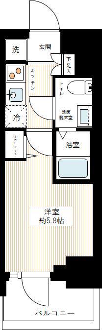 AZEST青砥Ⅱ(1K/15階)の間取り写真