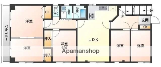大島レジデンス(5LDK/3階)の間取り写真