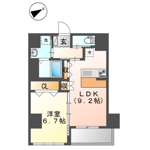 フリーダムファン(1LDK/7階)の間取り写真