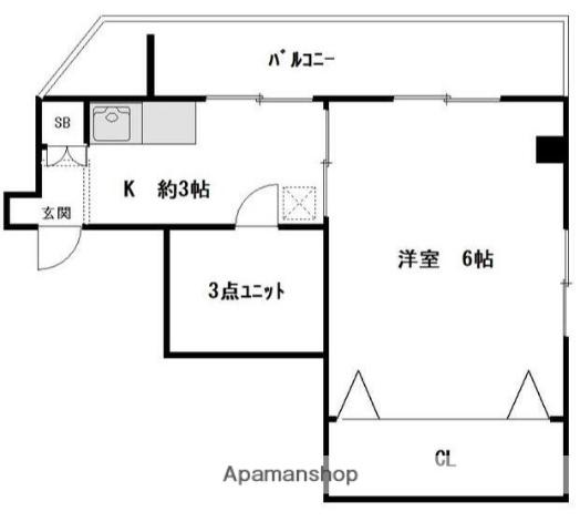アローハイツ(1K/4階)の間取り写真