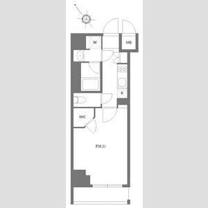 ケーディーエックスレジデンス豊洲(1K/4階)の間取り写真
