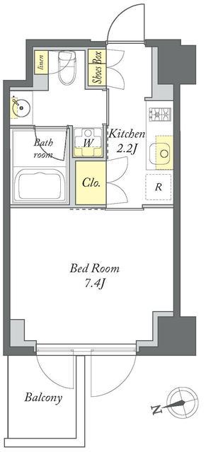 プライムメゾン清澄白河(1K/4階)の間取り写真