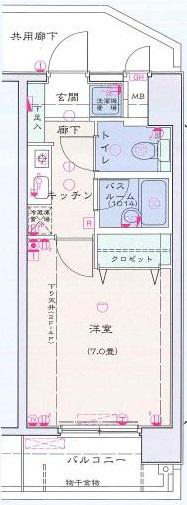 セントパレス錦糸町(1K/6階)の間取り写真