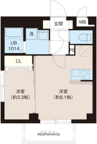 レピュア北綾瀬レジデンス(1DK/3階)の間取り写真