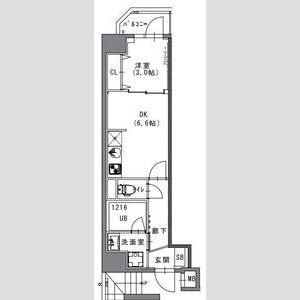 S-RESIDENCE菊川RIVIE(1DK/4階)の間取り写真