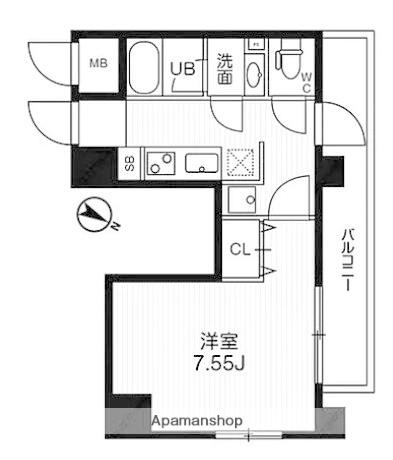 ブランセ森下(1K/8階)の間取り写真