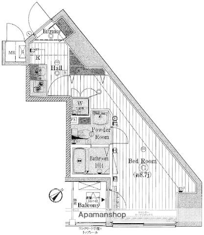 レガスタ東向島(1K/8階)の間取り写真
