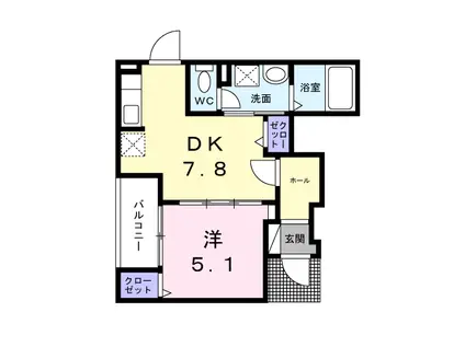 カレント 六笠(1DK/1階)の間取り写真