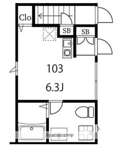 PLATANUS COURT(ワンルーム/1階)の間取り写真