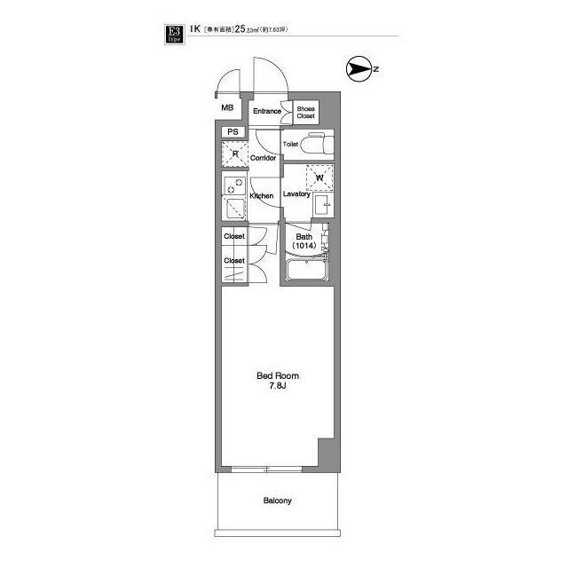 コンフォリア西新井(1K/6階)の間取り写真