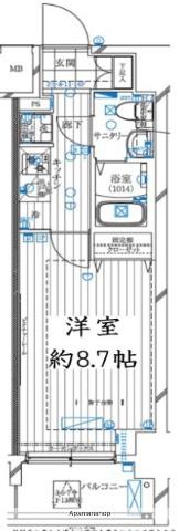 REGALIZ亀戸(1K/11階)の間取り写真