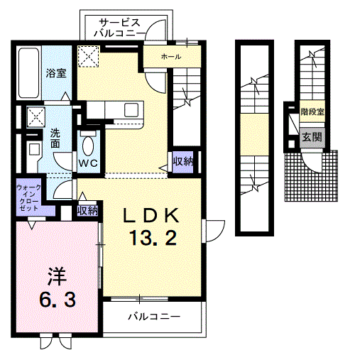 ラ・レコルトⅠ(1LDK/3階)の間取り写真