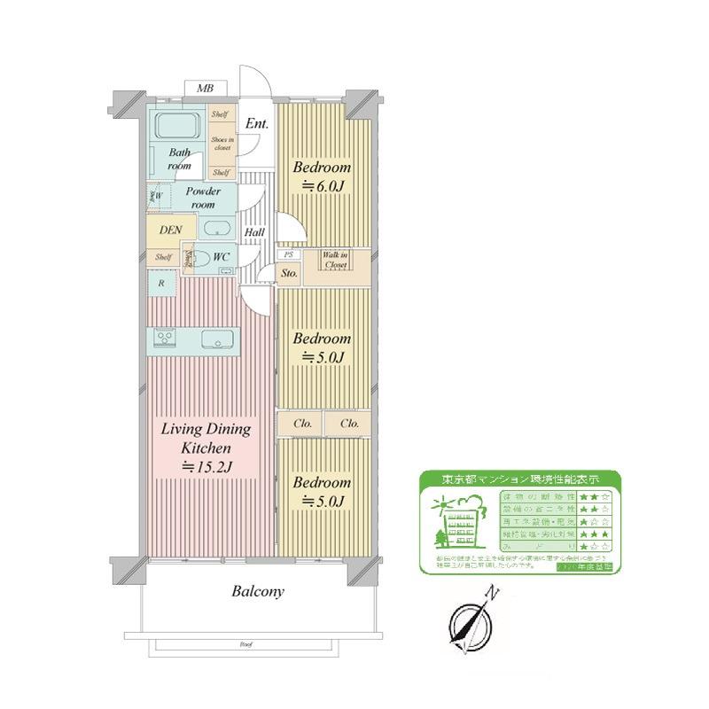N-STAGE船堀(3LDK/4階)の間取り写真