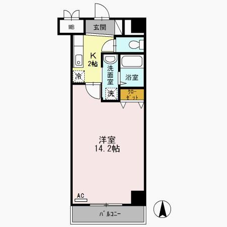 シュポール清澄白河(1K/2階)の間取り写真