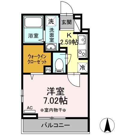 ボナール(1K/2階)の間取り写真