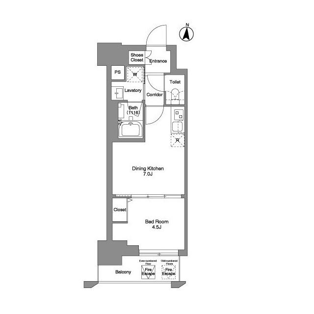 クラリティア綾瀬(1DK/5階)の間取り写真