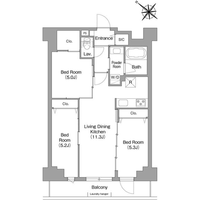 コンフォリア・リヴ豊洲キャナル(3LDK/4階)の間取り写真
