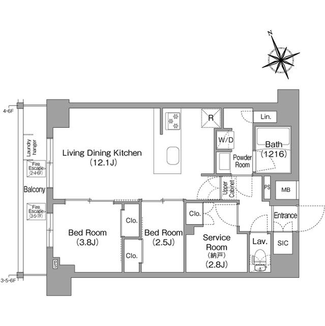 コンフォリア東葛西(2SLDK/7階)の間取り写真