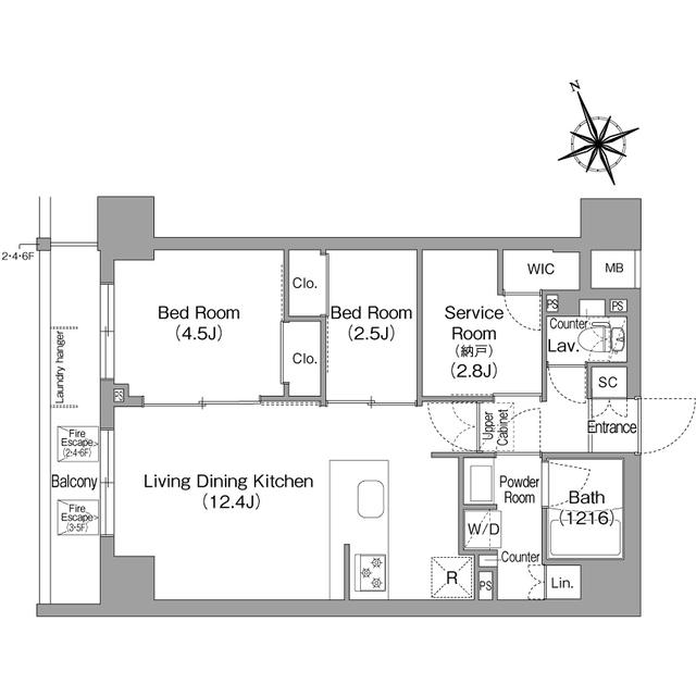 コンフォリア東葛西(2SLDK/4階)の間取り写真