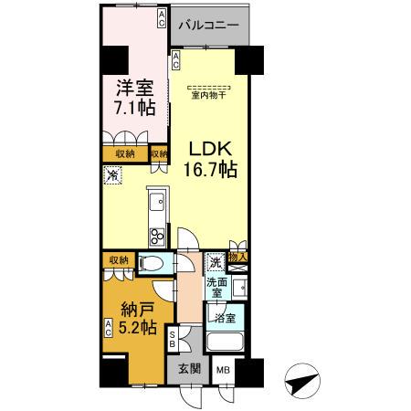 サンジョイアゼロ(1LDK/1階)の間取り写真