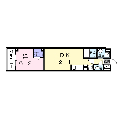 CREVANCE亀戸(1LDK/3階)の間取り写真