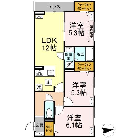 セレスティア東葛西IV(3LDK/1階)の間取り写真