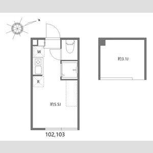 カーサソラーナ(ワンルーム/1階)の間取り写真