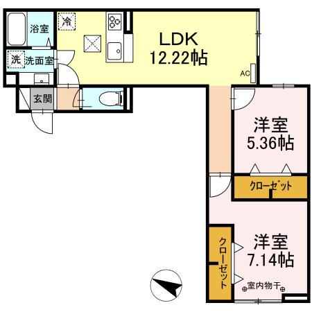 アヴァンス千住緑町(2LDK/1階)の間取り写真