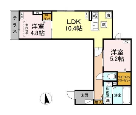 セレスティア東向島(2LDK/1階)の間取り写真