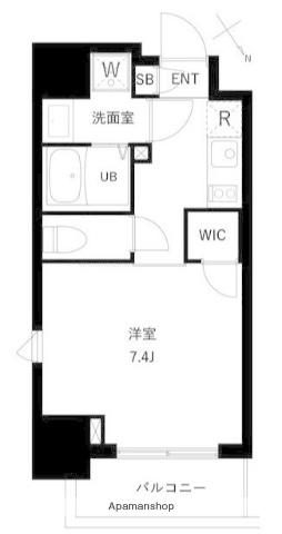 アーバンパーク住吉Ⅱ(1K/9階)の間取り写真