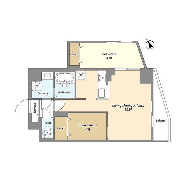 アルファコート曳舟2(1SLDK/1階)の間取り写真