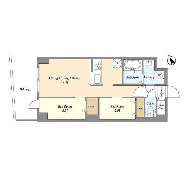 アルファコート曳舟2(2LDK/7階)の間取り写真