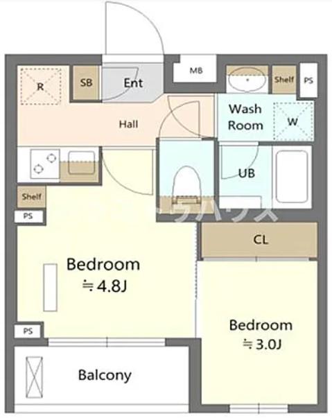 ES-GRANDE綾瀬(2K/1階)の間取り写真