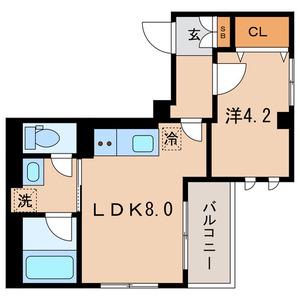 カーザ・ブランカ北斎(1LDK/2階)の間取り写真