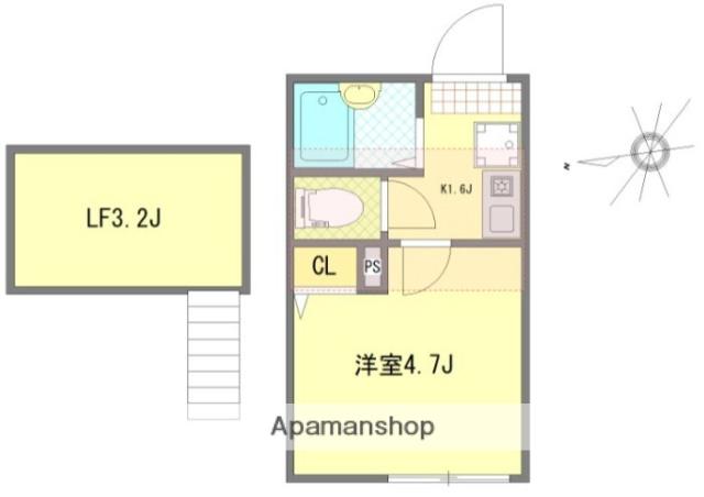 ALBA亀有(1K/3階)の間取り写真