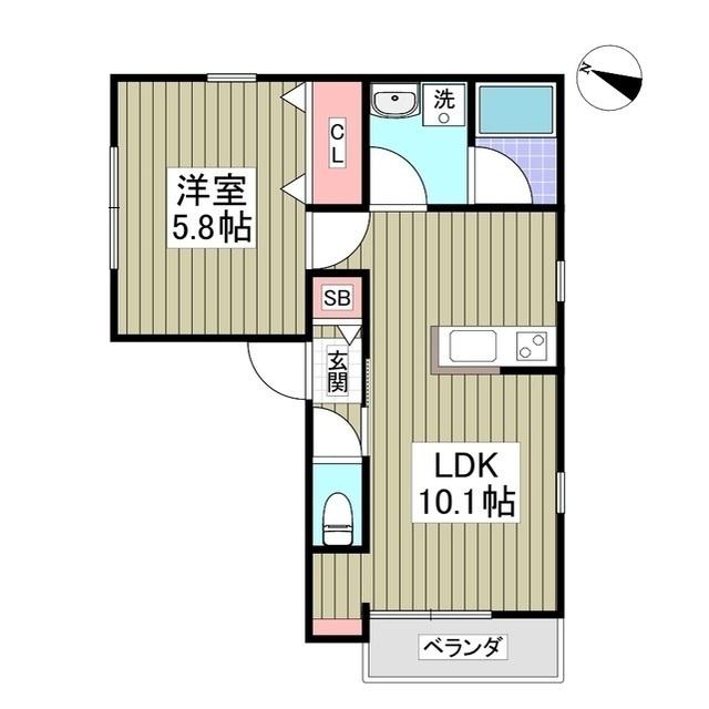 M・プーロニンフェア(1LDK/3階)の間取り写真