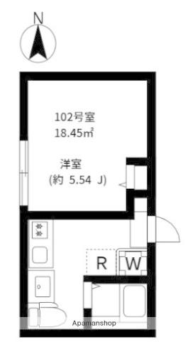 EXENTIA ROKUCHO(1K/1階)の間取り写真