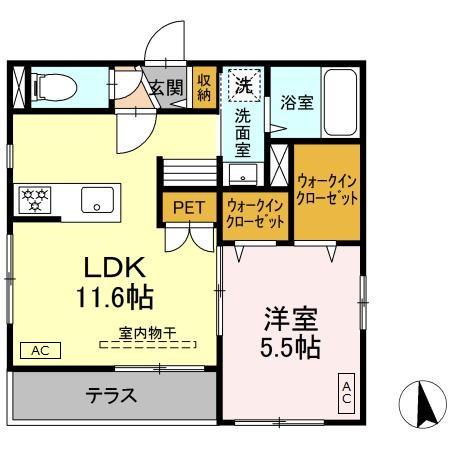 PAUL MAISON(1LDK/1階)の間取り写真