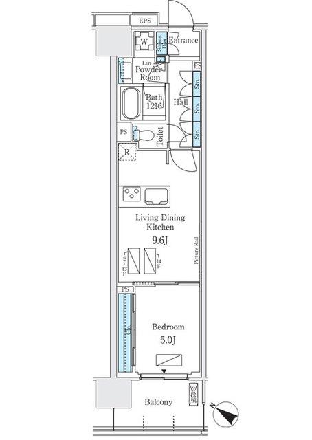 ロイヤルパークス有明(1LDK/12階)の間取り写真