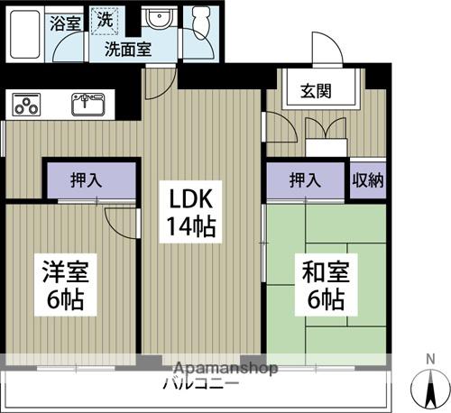 ラ・メゾン船橋(2LDK/1階)の間取り写真