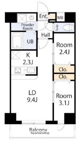 メイクスアート五反野(2LDK/8階)の間取り写真
