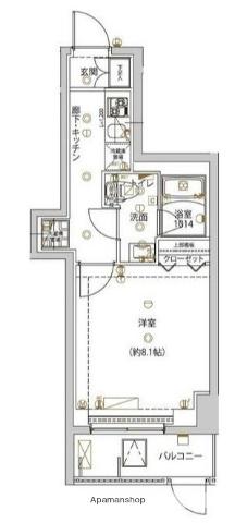 ユリカロゼ五反野Ⅲ(1K/1階)の間取り写真