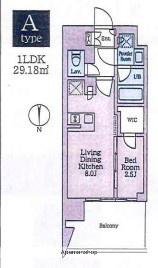 クレストコート東陽町(1LDK/5階)の間取り写真