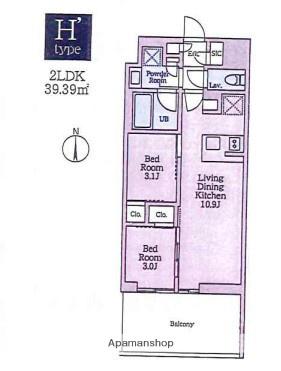 クレストコート東陽町(2LDK/14階)の間取り写真