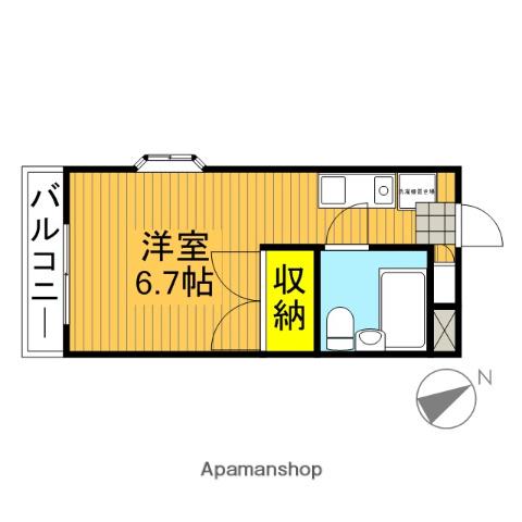 西恋ハイツ(1K/3階)の間取り写真