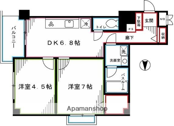グランシャリオ国立 3階階 間取り