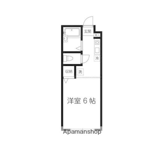 サンフラッツ(1K/2階)の間取り写真