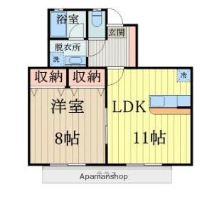シルキーゼファーⅢ(1LDK/1階)の間取り写真