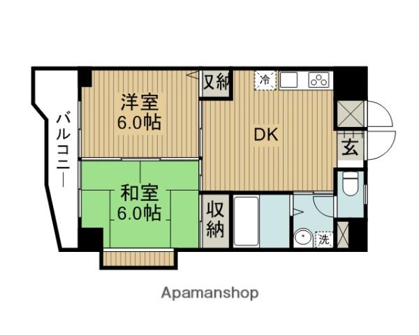 いづみマンション一ツ橋(2DK/3階)の間取り写真